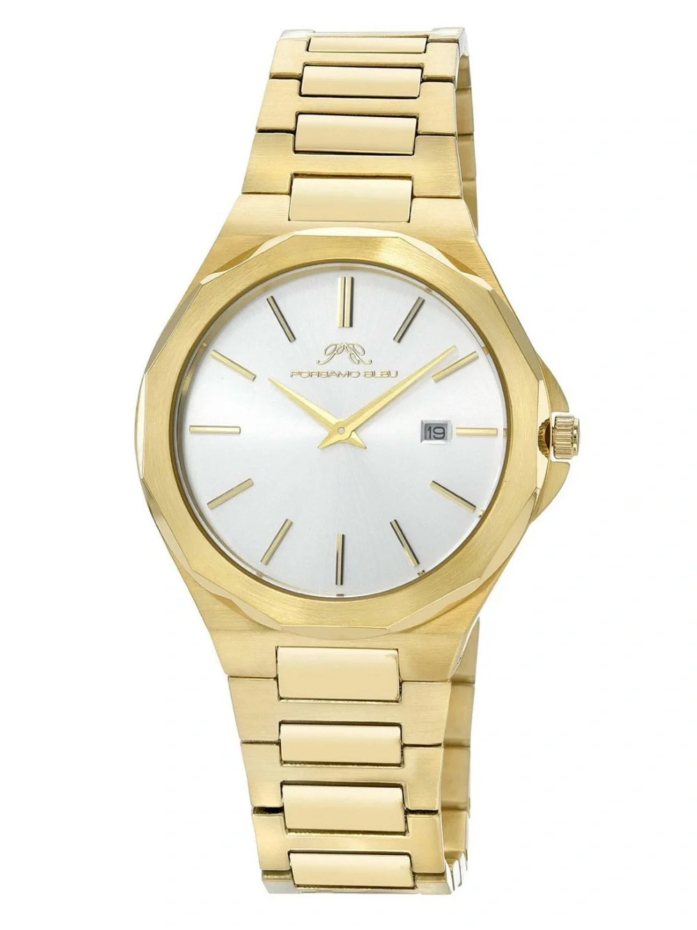 Porsamo Bleu Women's Gold-Tone Crystal Dial Stainless Steel Watch